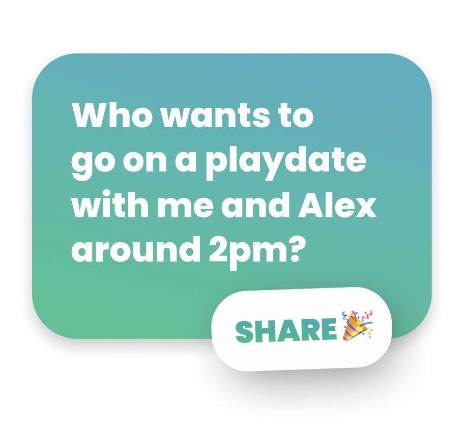 Keedoo mobile app with a playdate event a parent has shared
